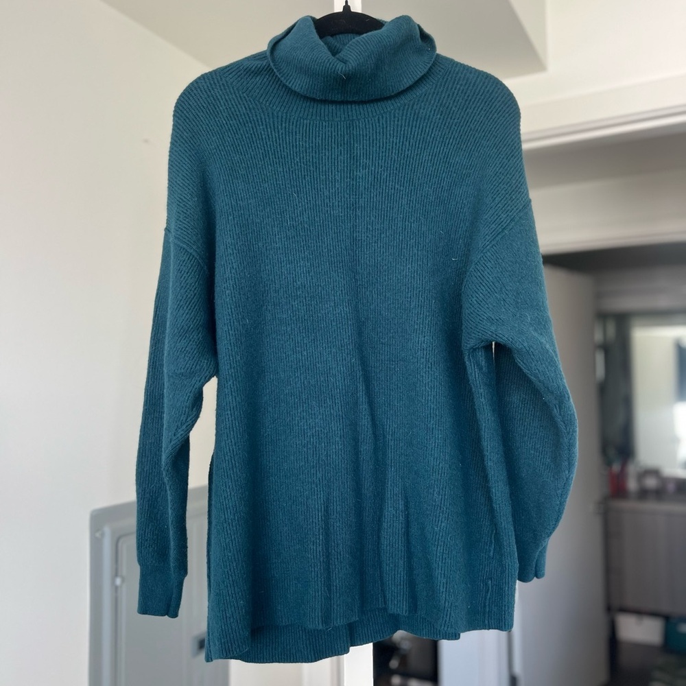 Free People Softly Structured Tunic Sweater Deep Jade- S-L